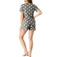 thumbnail image 3 of INSPIRE CHIC Women's Pajama Sets Sleepwear Cute Polka Dots Short Sleeve Nightwear Gray Small, 3 of 7