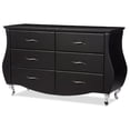 thumbnail image 1 of Bowery Hill Commode Double 6 Tiroirs en Similicuir Noir, 1 of 4