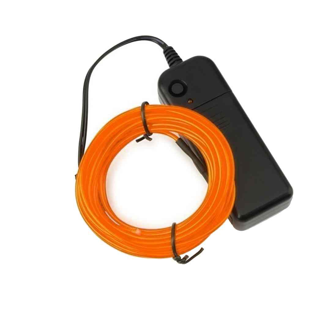 3color LED EL Wire Round Strip Flexible Car Party Light Decor Controller