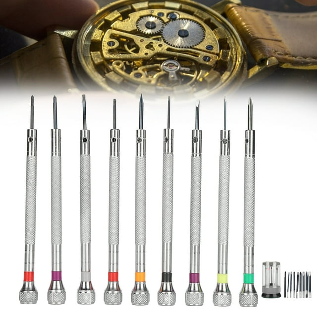 Watch Screwdrivers Kit, Comfortable Grip Easy Operation Protective Cover Watch Screwdrivers Alloy for Watchmakers for Watch Repairing Shop
