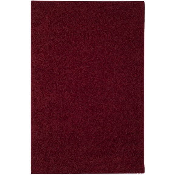 SAFAVIEH Athens Solid Plush Shag Area Rug, Red, 9' x 12'