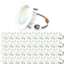 Sunco 40 Pack 4 Inch LED Recessed Lights, Retrofit Lighting LED Can Lights Downlight, 660LM, 2700K/3000K/3500K/4000K/5000K, Dimmable, Baffle Trim, 11W=60W, 50000 Lifetime Hours, Damp Rated UL