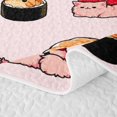 thumbnail image 5 of meiyoeat Sushi Cat Pattern Bed Spread Queen,Cute Kitten Food Print Queen Coverlet Set,3pcs,1 Quilt and 2 Pillowcases, 5 of 7