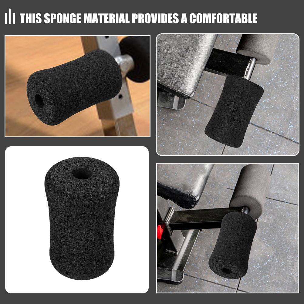 FRCOLOR 10Pcs Black Foam Roller Pads Gym Replacement Parts Cover for Leg Extension Machine and Ab Training Accessories