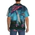 thumbnail image 5 of Wukai Fantasy Mushrooms Men's Casual Short-Sleeve Button Down Shirt - Lightweight Summer Dress Shirt for Daily Wear-Large, 5 of 7