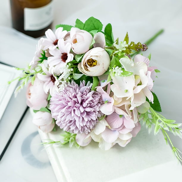 Adorno floral de imitación para bodas, ideal para fotografía, decoración del hogar. Carrito metálico con ruedas, base de madera, diseño de 2 niveles, plegable y portátil. Flores de resina de