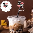 thumbnail image 3 of Valentine's Day Straw Cap Straw Cap Silicone Cap Plug Cute Cartoon Straw Decoration Extra Long 15, 3 of 7