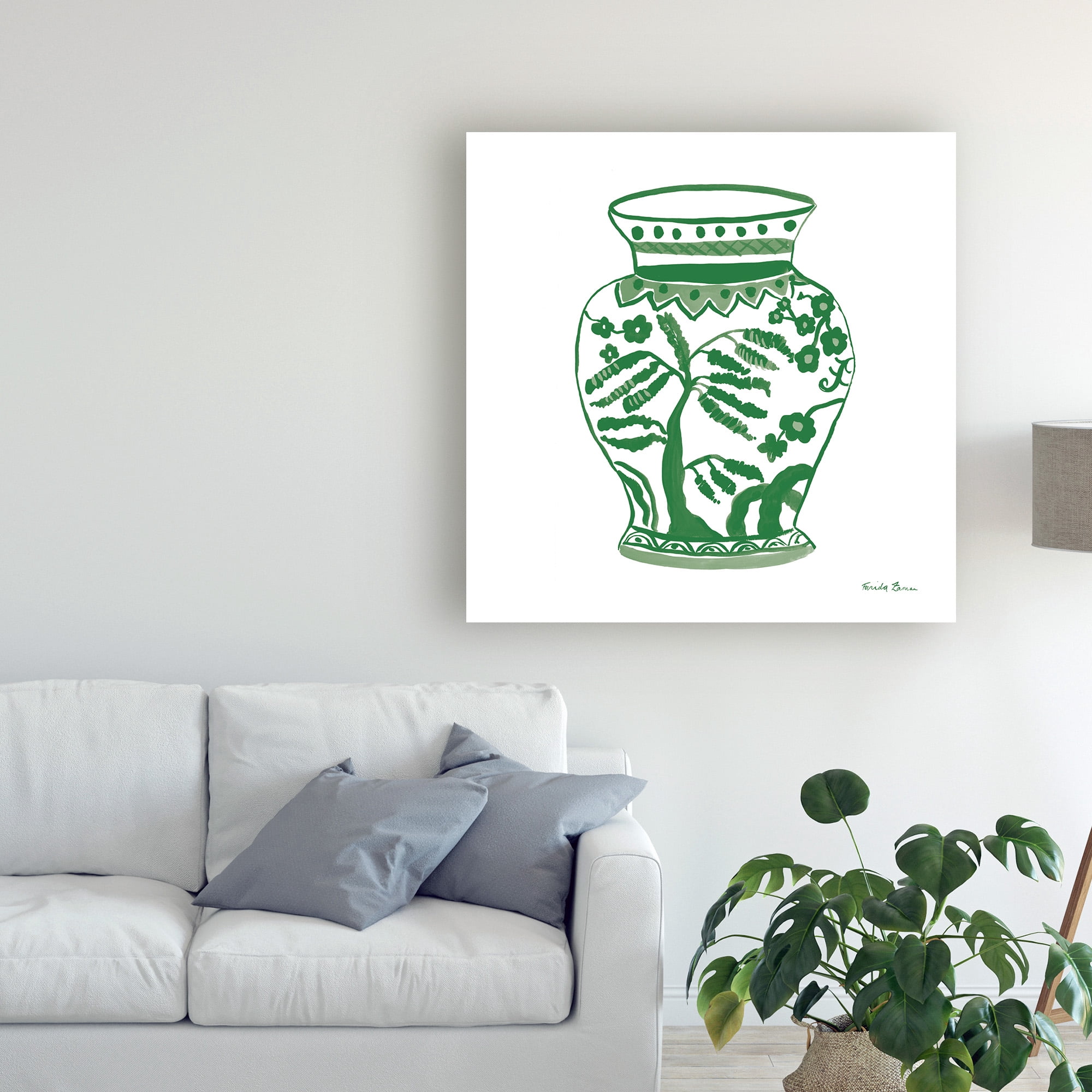Trademark Fine Art 'Chinoiserie IV Green' Canvas Art by Farida Zaman