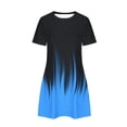 thumbnail image 6 of Lindreshi Summer Dresses for Women Clearance under 10.00 Fashion Women's Dresses Summer Casual Rounk Neck Short Sleeve Printing Dress, 6 of 7
