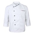 thumbnail image 1 of Ropa de manga larga de un pecho unisex Uniforme Abrigo de Blanco Sunnimix Chaqueta de chef para hombre, 1 of 8