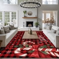thumbnail image 3 of Large Area Rugs for Living Room Bedroom, Christmas Candy 8'x10' Rug Washable Carpet Runner Indoor Outdoor, Xmas Berry Snowflake Red Non Slip Floor Mats Rug for Kitchen, Patio, 3 of 8