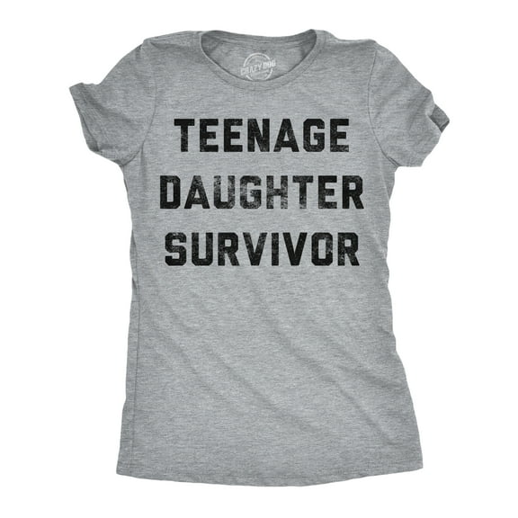 Womens Funny T Shirts Teenage Daughter Survivor Sarcastic Mothers Day Graphic Novelty Tee for Ladies Womens Graphic Tees