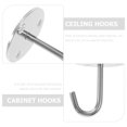 thumbnail image 3 of Silver Ceiling Hooks Stainless Steel Screw Mounted Hooks for Hanging 6Pcs, 3 of 4