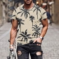 thumbnail image 2 of snilers Big and Tall T Shirts for Men Stretchy Crew Neck Casual Tops Summer Beach Hawaii Palm Graphic Print Athletic Muscle Tees Pullover, 2 of 5
