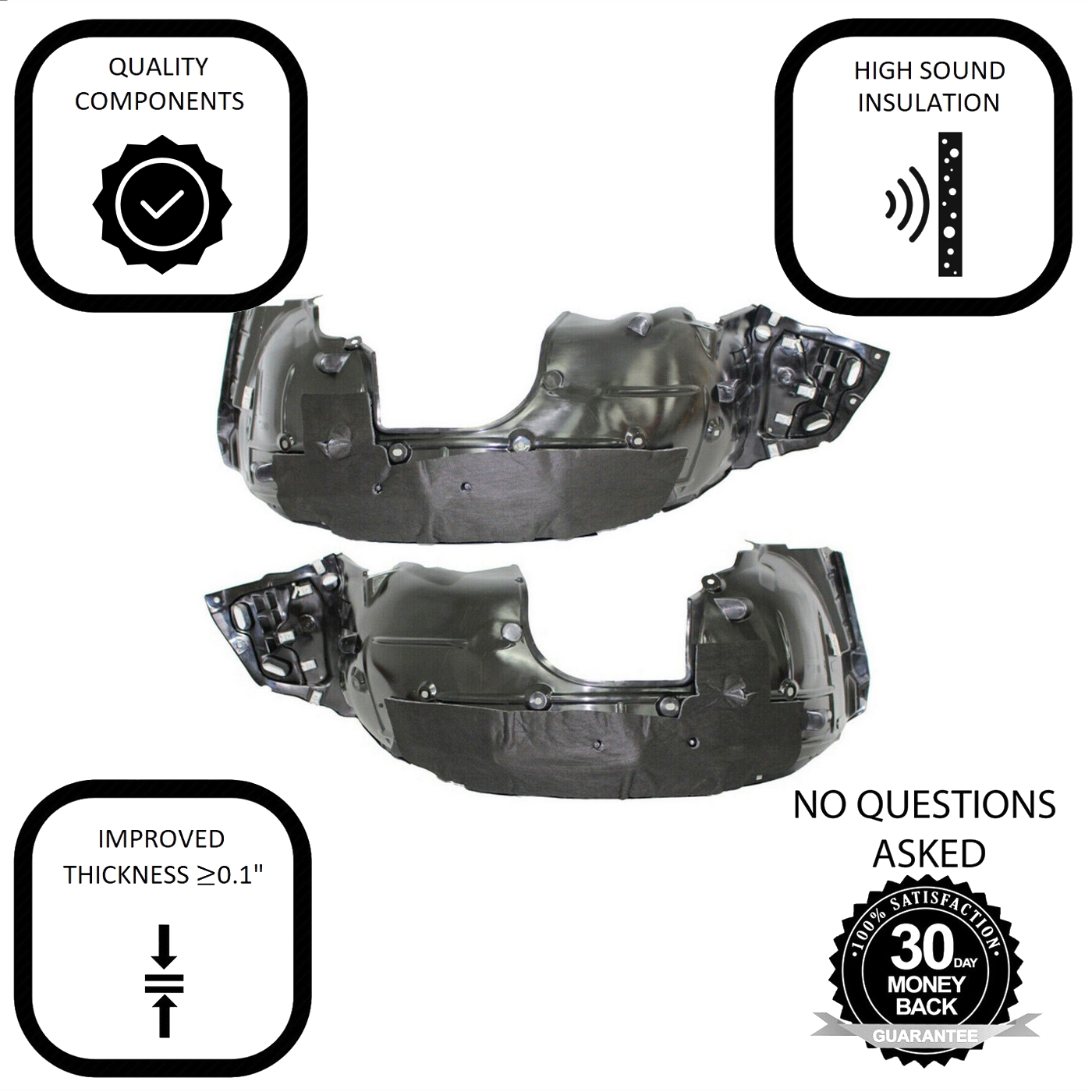 Set of 2 Fender Liners for Honda Civic 2019-2021 HO1248186 