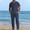 Navy, variant on 100% Cotton Linen Shirt Pants Outfits:Men's Linen Sets 2 Piece Short Sleeve Shirts Yoga Pants Beach Wedding Suits Pocket White