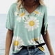 thumbnail image 2 of Tops a la moda para mujer, camisetas holgadas informales con estampado divertido, blusa con cuello en V estampado Fridja  bn5392, 2 of 5