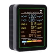 thumbnail image 1 of Monitor De Aire 6 En 1 Con CO CO2 TVOC HCHO PM2.5 PM10 Detección Sensor Infrarrojo Pantalla LCD A Color Probador De Aire Doméstico Portátil Negro, 1 of 7