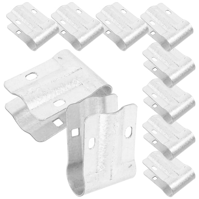 SEWCHICS 10Pcs Silver Greenhouse Connector Clamps Metal End Pipe Rail Clamps for Even Force Distribution