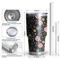 thumbnail image 3 of 30oz Pioneer Flower Floral Print Pattern Tumbler, Double Wall Vacuum Insulated Cup, BPA-Free Leak Proof Lid & Reusable Straws, Hot 12h, Cold 34h, 3 of 6