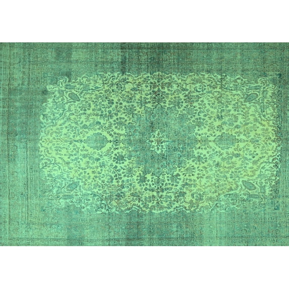 Ahgly Company Indoor Rectangle Medallion Turquoise Blue Traditional Area Rugs, 5' x 8'