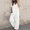 White, variant on Women's Solid‑Color Short‑Sleeve Button‑Front Jumpsuit V‑Neck Loose Casual Wide‑Leg One‑Piece Long Pants with Pockets Dark Blue XL(XL)