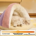 thumbnail image 5 of 1 PC Slipper Shaped Pet Bed with Blanket Ultra Soft Cute Plush Cat Cave Bed, Anti Slip Warm Pet House Nest for Cats Dogs, 5 of 6