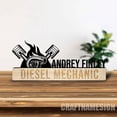 thumbnail image 5 of Craftnamesign Custom Wooden Diesel Mechanic Desk Name Plate, Mechanic Metal Nameplate for desk, 5 of 5