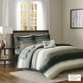 thumbnail image 5 of Madison Park Essentials Queen Size 9-Piece Comforter Set, Striped Watercolor Bed in a Bag Set, Comforter and Sheet Bundle Set, Multicolor, 5 of 5