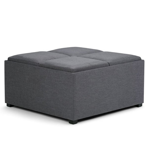 Simpli Home Avalon Coffee Table Storage Ottoman With 4 Serving Simpli Home Avalon Coffee Table Storage