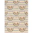 thumbnail image 2 of Well Woven Gigi Rainbow Modern Kids Shag Striped Ivory Thick 5'3" x 7'3" Area Rug, 2 of 7