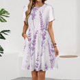 thumbnail image 2 of Lavender Floral Purple Dress Fashion Beach Short Sleeve Dresses Female Party Printed Sundress, 2 of 7