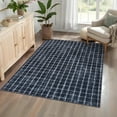 thumbnail image 2 of Hasoo Blue Washable Area Rugs 6' x 9' Rug for Living Room Checkered Geometric Modern Non Slip Throw Indoor Carpet, 2 of 5