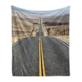 thumbnail image 1 of Landscape Soft Flannel Fleece Blanket, Pacific Coast Highway on the Road Trip to Endless Desert Western Photograph Wilderness, Cozy Plush for Indoor and Outdoor Use, 70" x 90", Grey, by Ambesonne, 1 of 6