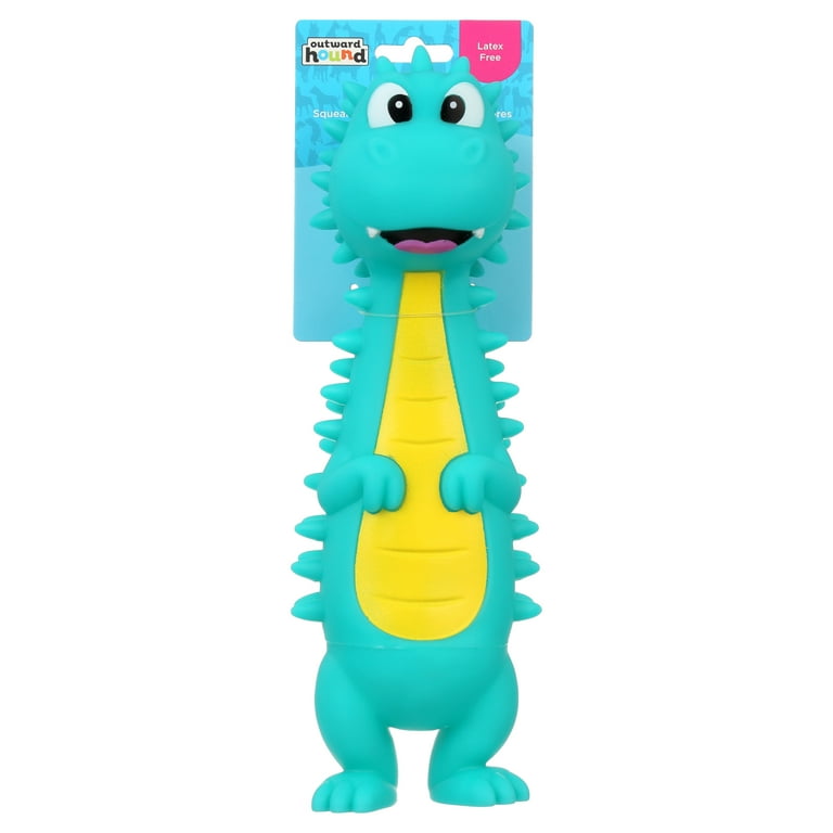 Outward Hound Big Squeak Dino Dog Toy, Chase & Carry Size