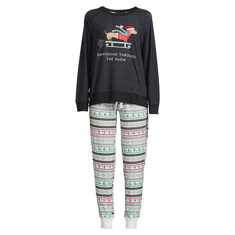 2 Piece Dachshund Hearts Long Tee Pajama Set 2 Piece Dachshund Hearts Long Tee Pajama Set