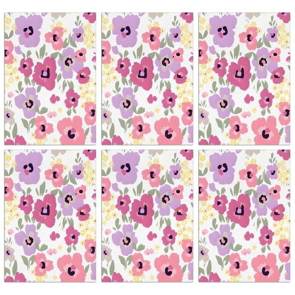 6 Pcs Funny Kitchen Towels,Pioneer Flower Floral Print Pattern Microfiber Dish Towels,Kitchen Tea Towels,Kitchen Towel Set (18" X 26")