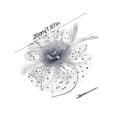 thumbnail image 3 of Gray Pearl Fascinator Headband for Women Vintage Fascinator Hat for Weddings Tea Party with Feathers Pearls Mesh, 3 of 6
