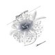 thumbnail image 3 of Diadema de nailon con flores, cintas de malla, plumas y clip para fiesta de té. Ideal para niñas y mujeres., 3 of 6