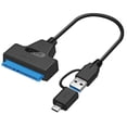 thumbnail image 1 of Cable SATA una USB 3.0 2 en 1 SATA una Disco Duro Externo Tipo C Adaptador Convertidor de 22 para HDD/SSD de 2,5 Pulgadas, 1 of 5
