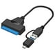 thumbnail image 1 of Cable SATA una USB 3.0 2 en 1 SATA una Disco Duro Externo Tipo C Adaptador Convertidor de 22 para HDD/SSD de 2,5 Pulgadas, 1 of 5