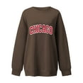 thumbnail image 3 of Women's Chicago Sweatshirt Long Sleeved Letter Printed Tops Crew Neck Lightweight Pullovers Trendy 2025, 3 of 4