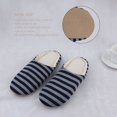 thumbnail image 1 of Striped Cloth Bottom Couples Warm Slippers Non Slipping Shoes for Men & Women, 1 of 7