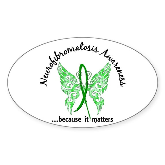 CafePress - Neurofibromatosis Butterfly 6.1 - Sticker (Oval)