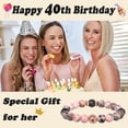 thumbnail image 2 of Women's Bracelet 40st Birthday Gift, Unique Women's Beaded Bracelet Gift for Sisters, Friends 40st Bat Mitzvah Commemorative Bracelet, 2 of 6