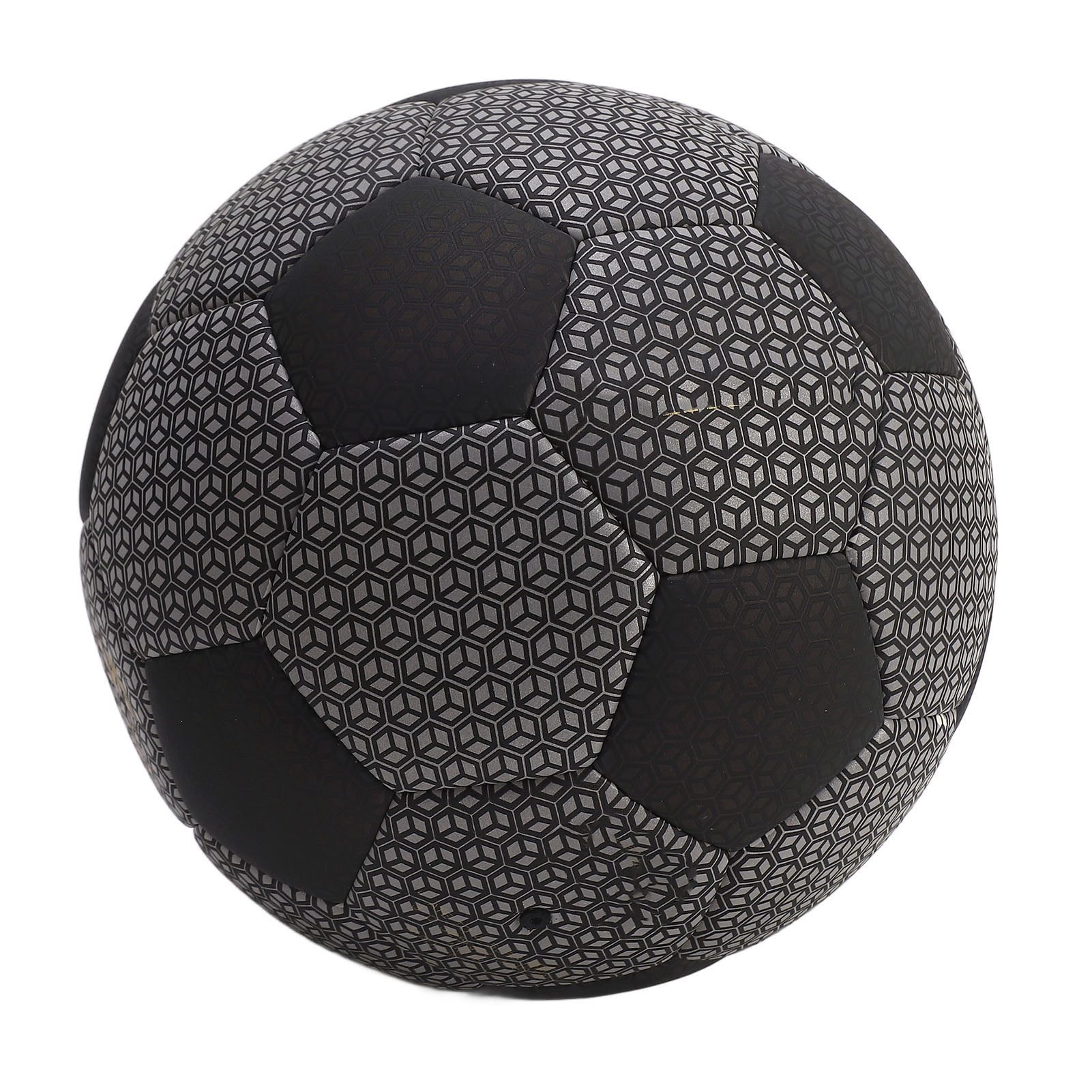 Yajisi Holographic Reflective Luminous Soccer Ball Size 5, PU Machine Stitched Glowing Night Football for Outdoor and Indoor Game Training, 7.87 inches / 20 cm