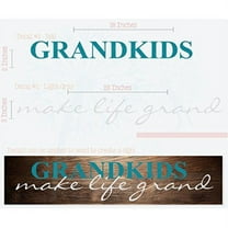 Grandkids Make Life Grand Wall Letters Vinyl Decal Stickers Wall Art 23x45-inch TealLight Gray