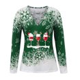 thumbnail image 4 of Ichuanyi liquidación de moda femenina con cuello en V empalmante de manga larga camiseta suelta para mujeres ICHUANYI WER2023081602616, 4 of 4
