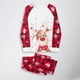 thumbnail image 2 of Conjunto de pijama de 2 piezas de ajuste holgado con estampado de alce familiar traje de pantalón largo rojo traje diario FLhrweasw Nuevo, 2 of 9