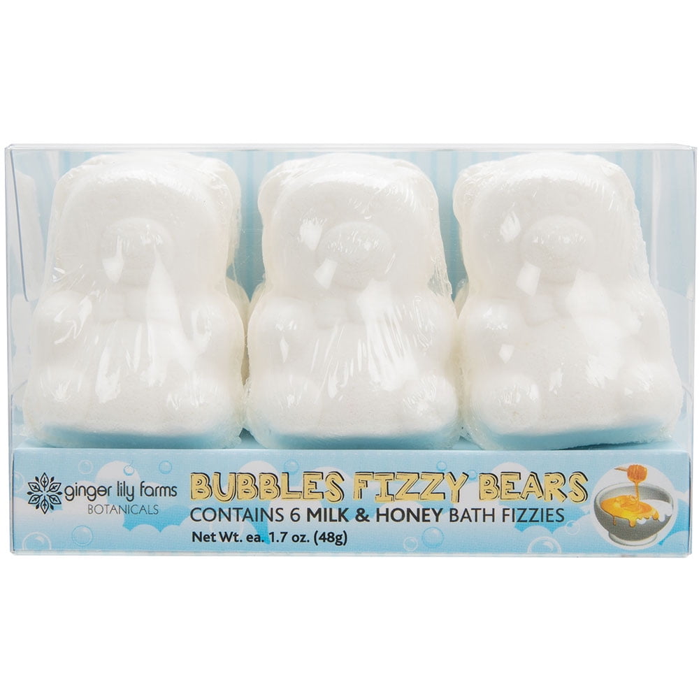 Ginger Lily Farms Bubbles Fizzy Bears Bath Bombs Milk Honey 6 Ct 1 7 Oz Ea Walmart Com Walmart Com